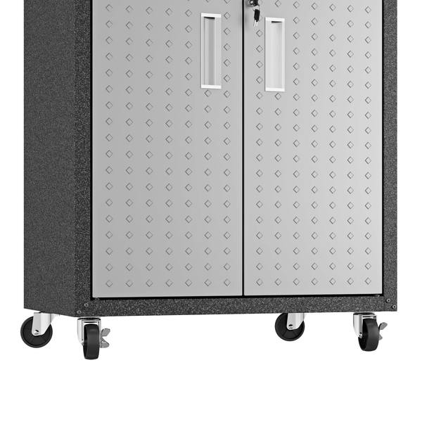 Fortress 3-Piece Mobile Steel Garage Cabinet and Worktable 1.0 in Grey