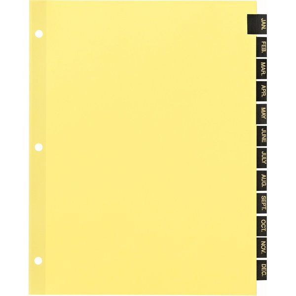 Office Essentials Black Leather Tab Dividers, Language: English