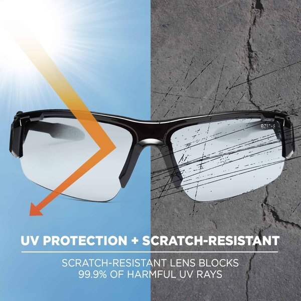 Safety Glasses, Traditional I/O PC Decenter Lens, Scratch-Resistant