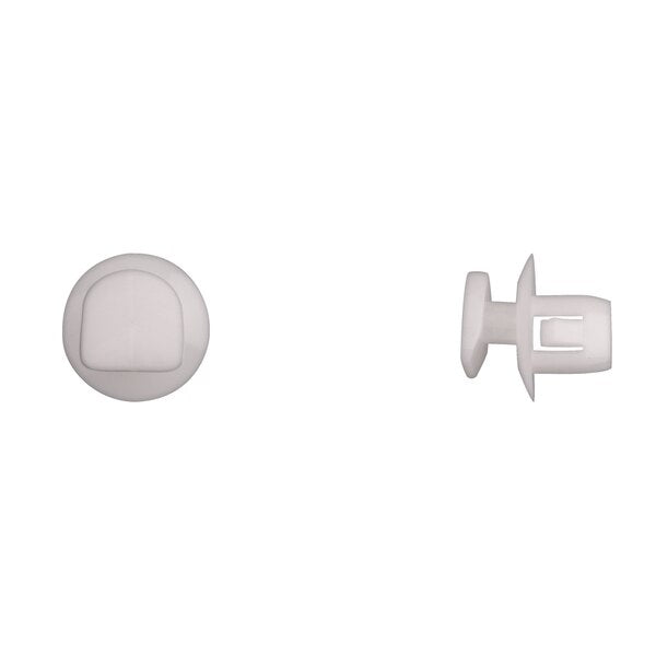 Wht Nyln Tail Lght Clips 9.70mmX10.20mm Square Hole PK25
