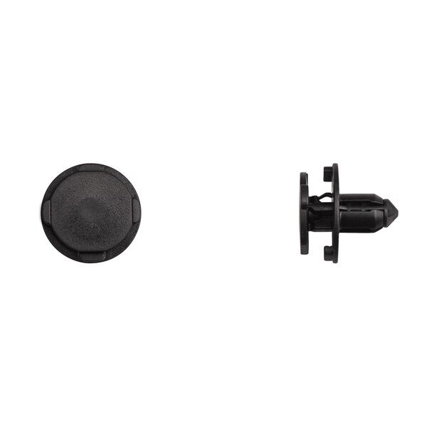 Blk Push Type Retainers 8mm Hole Size 12mm Stem L PK15
