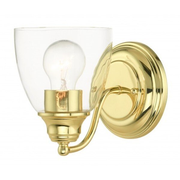 Polished Brass Vanity Sconce, 1 Light