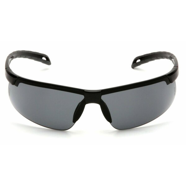 Safety Glasses, Wraparound Gray Polycarbonate Lens, Anti-Fog, Scratch-Resistant
