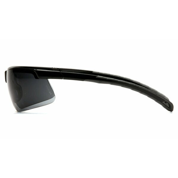 Safety Glasses, Wraparound Gray Polycarbonate Lens, Anti-Fog, Scratch-Resistant
