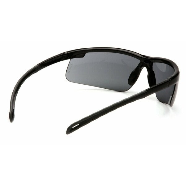 Safety Glasses, Wraparound Gray Polycarbonate Lens, Anti-Fog, Scratch-Resistant