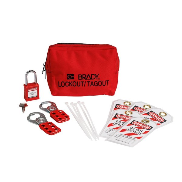 Lockout Kit, 2 Lockouts, 5 Tags, Red