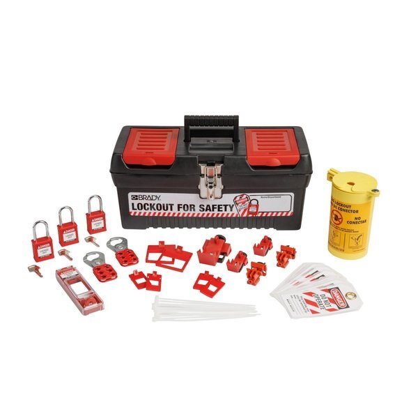 Lockout Kit, 11 Lockouts, 10 Tags, Black