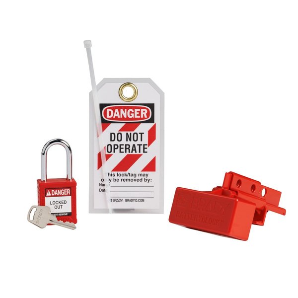 Lockout Kit, 2 Lockouts, 1 Tag, Red