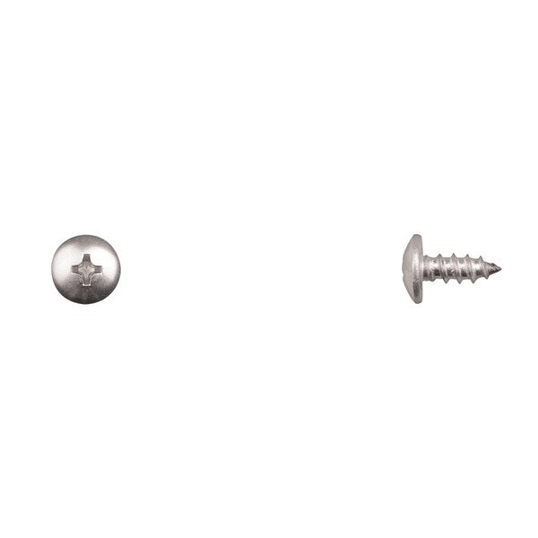 Sheet Metal Screw, #10 x 1/2 in, Stainless Steel Truss Head Phillips Drive
