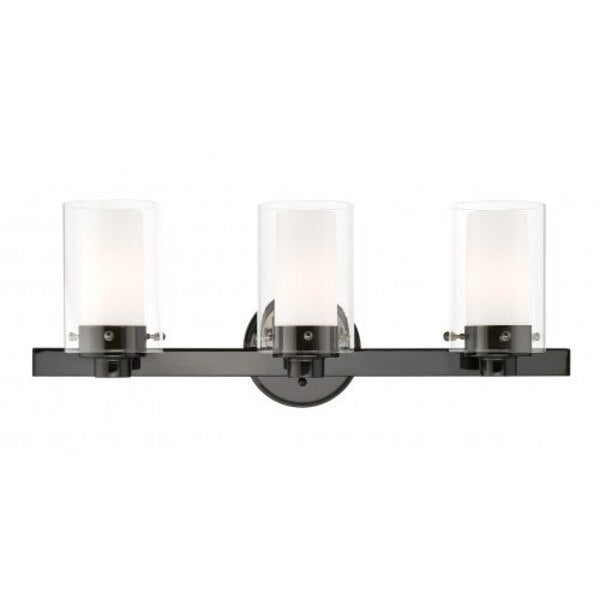 Polished Black Chrome Vanity Sconce, 3 Li