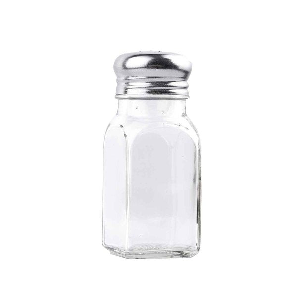 Sq Salt/Pepper Shaker W/SS Tops, 2OZ, PK12