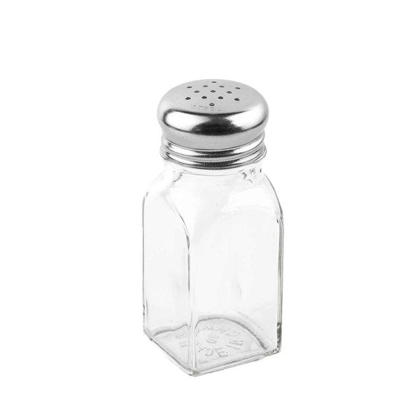 Sq Salt/Pepper Shaker W/SS Tops, 2OZ, PK12