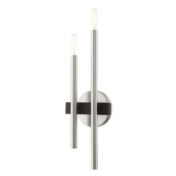 Brushed Nickel with Bronze Accents Sconc