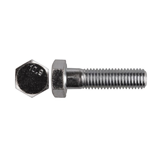 Class 8.8, M12-1.75 Hex Head Cap Screw, Zinc Plated Steel, 45 mm L