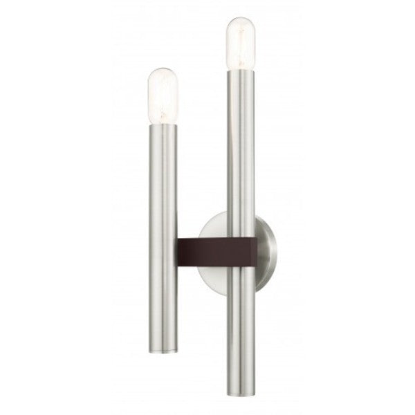 Brushed Nickel with Bronze Accents Sconc