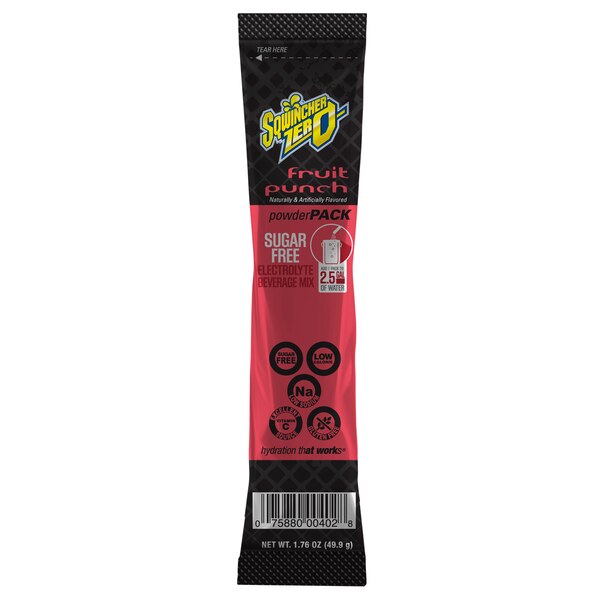 Sports Drink Mix Powder 1.76 oz., Fruit Punch, PK8