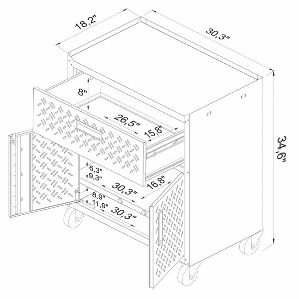 Fortress 3-Piece Mobile Steel Garage Cab