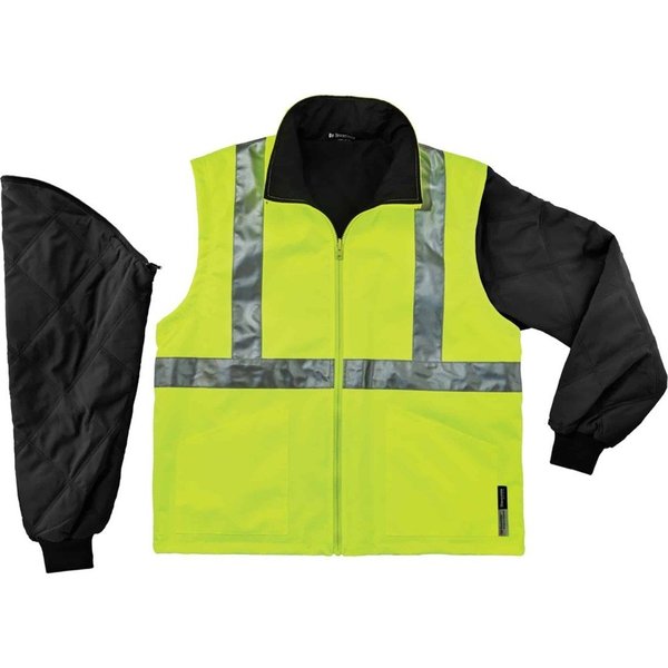 Medium Insulated Hooded Jacket, Lime/Black