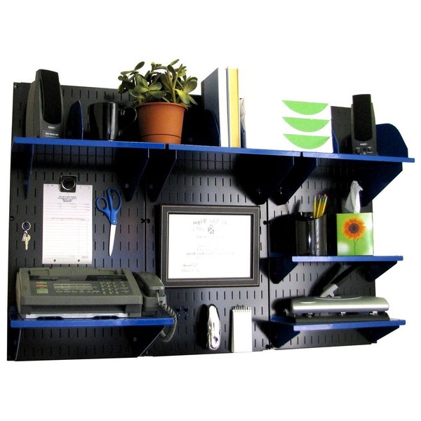 Office Wall Organizer System Unit, Black/Blue