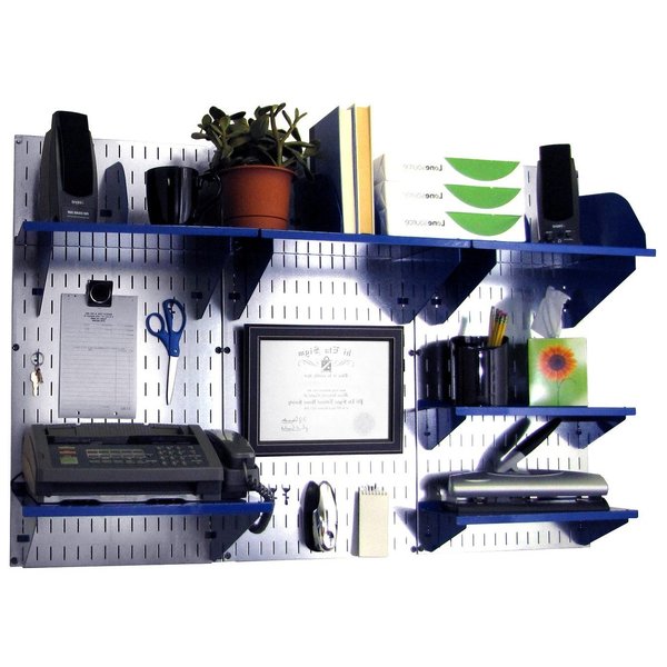 Office Wall Organizer System Unit, Galv/Blue