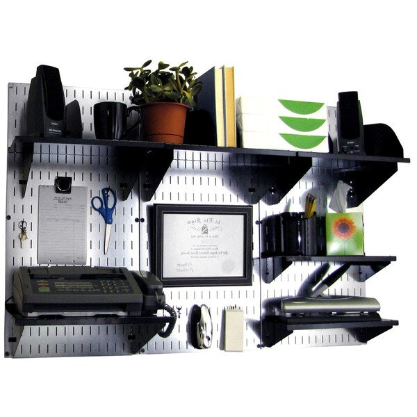 Office Wall Organizer System Unit, Galv/Black