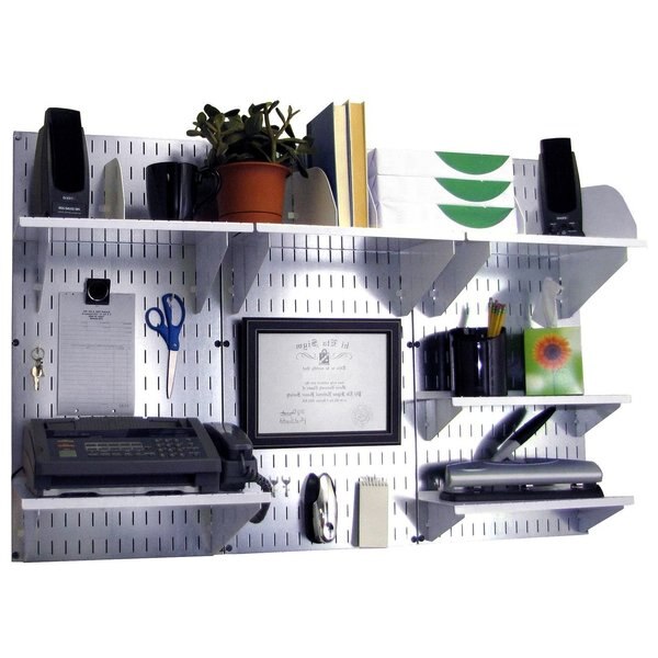 Office Wall Organizer System Unit, Galv/White
