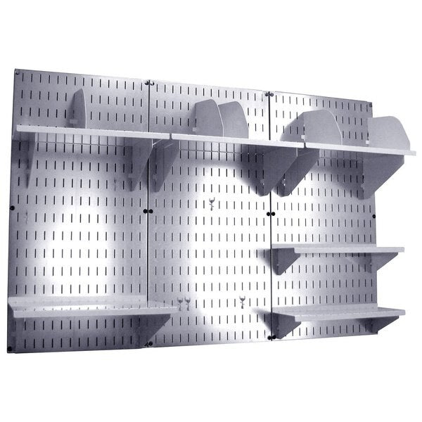Office Wall Organizer System Unit, Galv/White