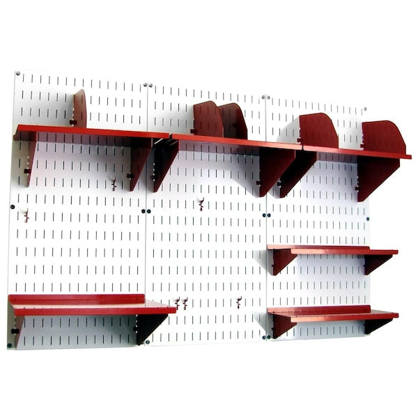 Office Wall Organizer System Unit, White/Red