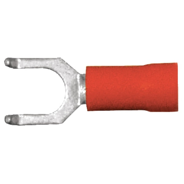 22-18 AWG PVC Flanged Spade Terminal #8 Stud PK100