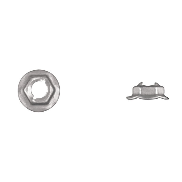 Zinc Thrd Cutting Nuts 8mm Thrd 20mm Flange OD PK50