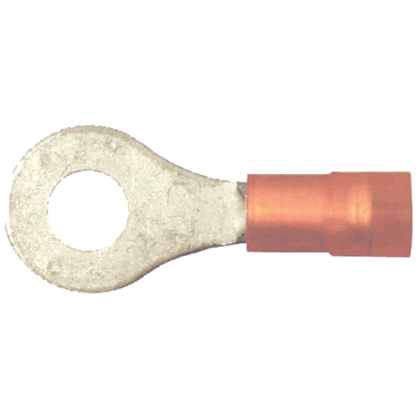 22-18 AWG Nylon Double Crimp Ring Terminal #8 Stud PK100