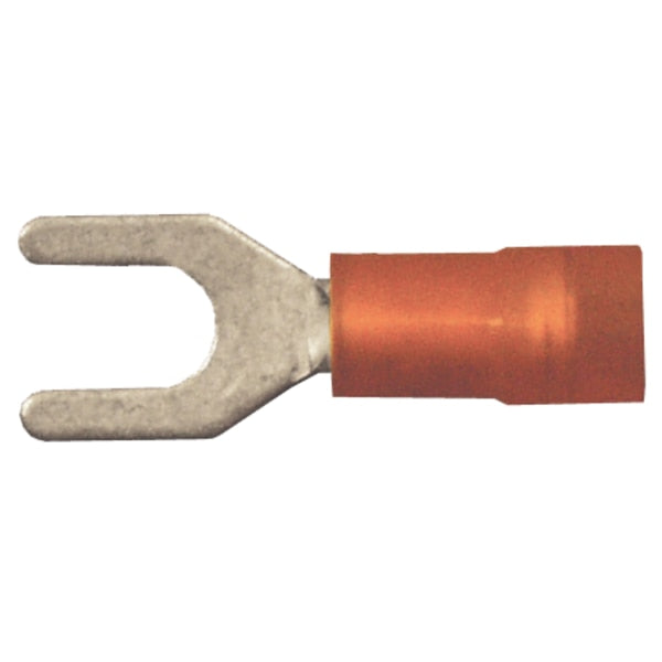 16-14 AWG Nylon Spade Double Crimp Terminal #10 Stud PK50