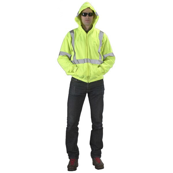 High Visibility ANSI Class 3 Lime Fleece, 12 In Height, 12 in Width