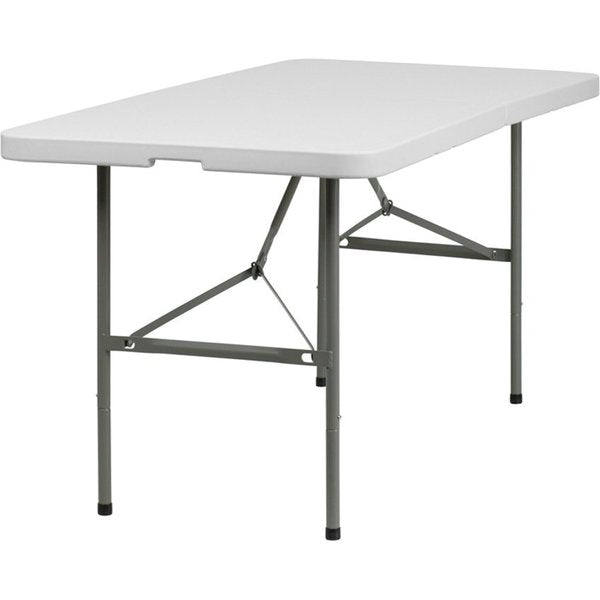Rectangle Wh 30X60 Plastic Bi-Fold Table, 30