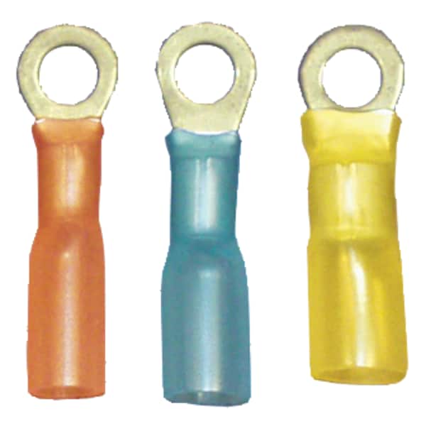 22-18 AWG Heat-Shrink Ring Terminal #8 Stud PK10