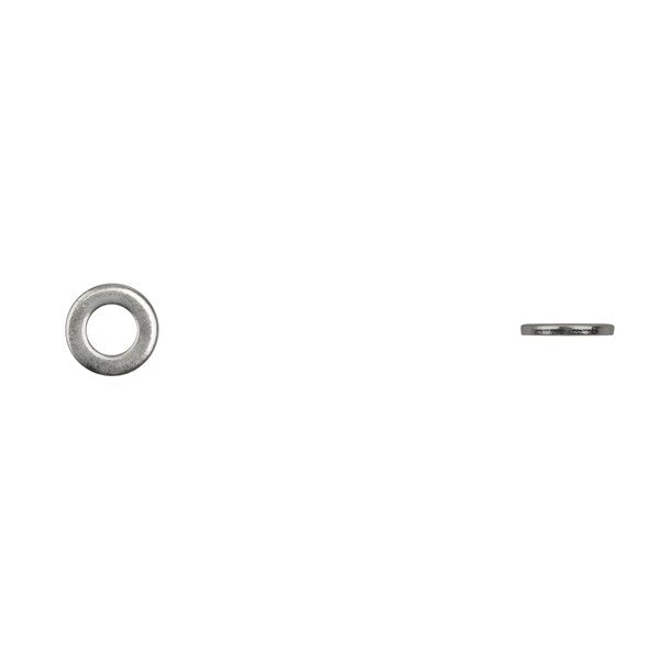 Flat Washer, Fits Bolt Size 6 mm Bright Zinc Plated Finish