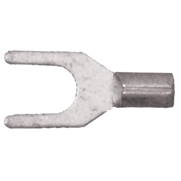 12-10 AWG Non-Insulated Spade Terminal #8 Stud PK50