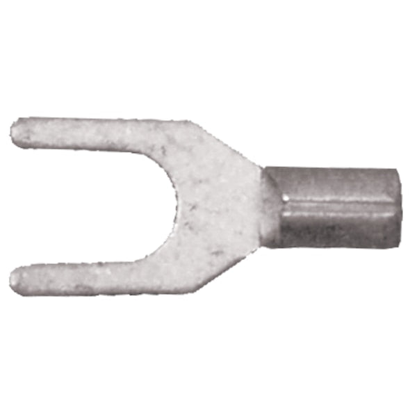 12-10 AWG Non-Insulated Spade Terminal #10 Stud PK100