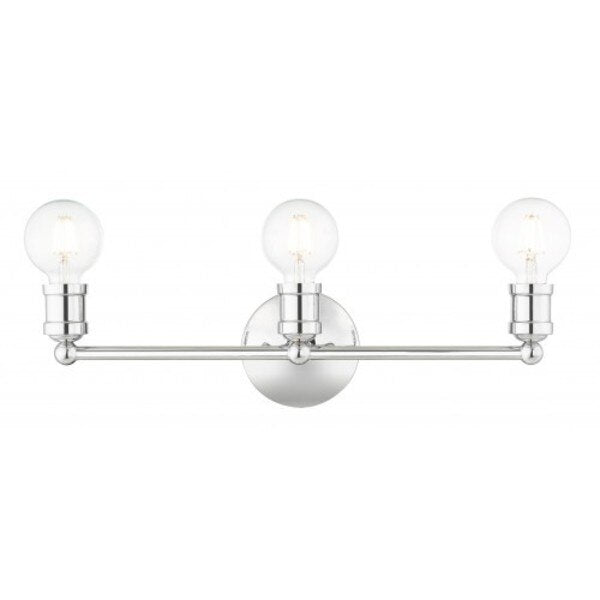 Polished Chrome Vanity Sconce, 3 Light