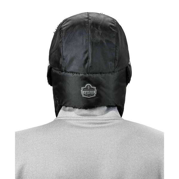Black Zippered Trapper Hat, L/XL