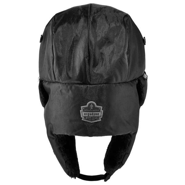 Black Zippered Trapper Hat, L/XL
