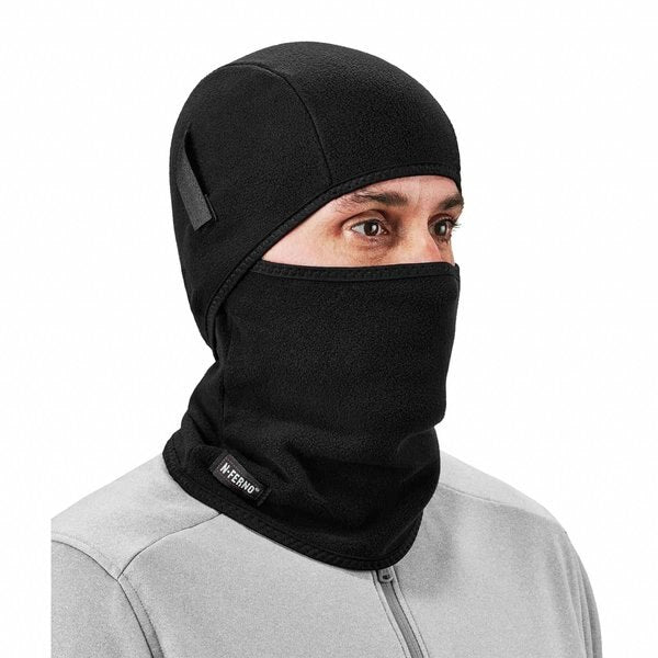 Balaclava Face Mask, 2-in-1 Detachable-Piece, Fleece, Moisture-Wicking, Black, Universal Size
