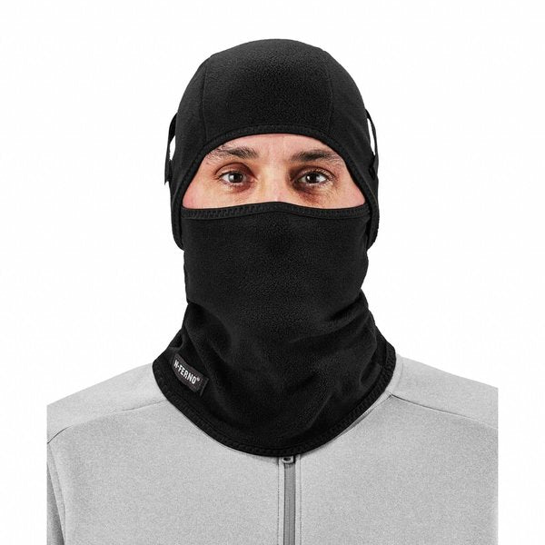 Balaclava Face Mask, 2-in-1 Detachable-Piece, Fleece, Moisture-Wicking, Black, Universal Size