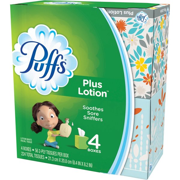 Plus Lotion Facial Tissue, White, PK24
