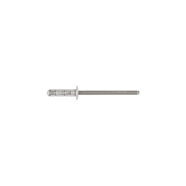 Blind Rivet, Dome Head, 1/8 in Dia., 15/32 in L, Aluminum Body, 100 PK