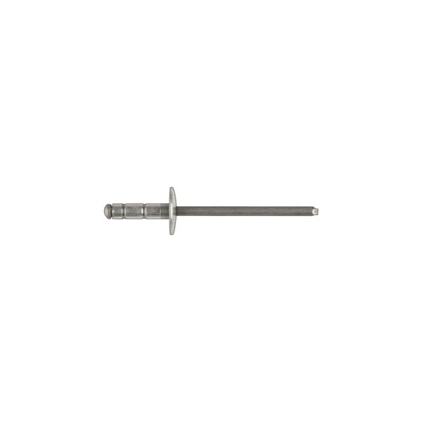 Blind Rivet, Large Flanged Head, 1/8 in Dia., 15/32 in L, Aluminum Body, 100 PK