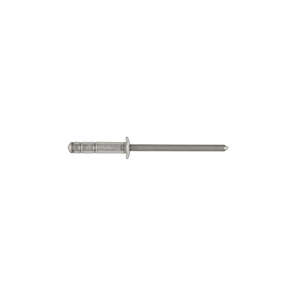 Blind Rivet, Dome Head, 1/8 in Dia., 39/64 in L, Aluminum Body, 100 PK