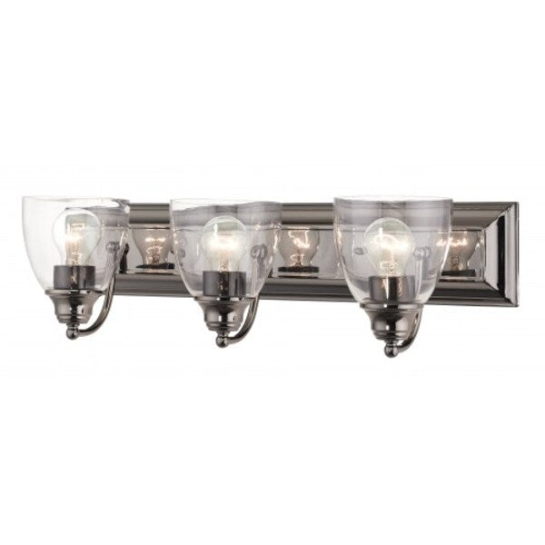 Black Chrome Vanity Sconce, 3 Light