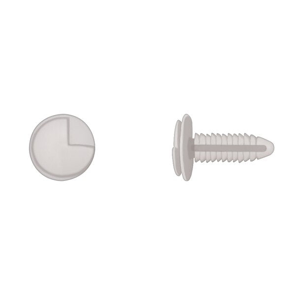 Ntrl Nyln Door Panel Ret 7mm Hole 17mm Hd 25mm Stem PK25