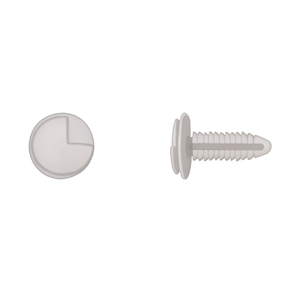 Ntrl Nyln Door Panel Ret 7mm Hole 17mm Hd 25mm Stem PK100